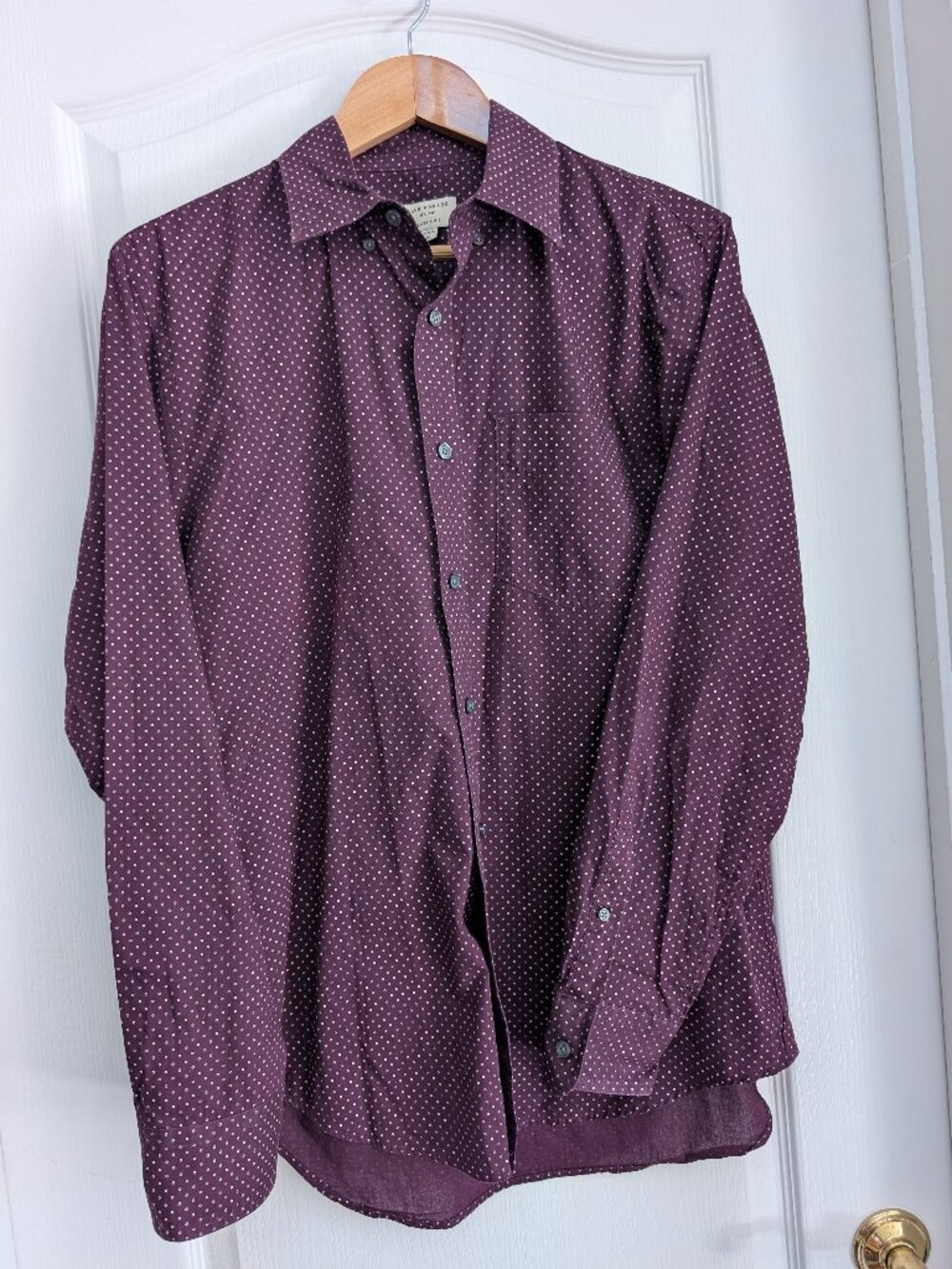 Club Monaco Classic Fit Purple Dot Shirt M